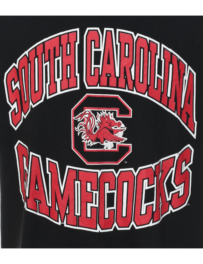 South Carolina Black, Red & White Printed T-shirt - XL