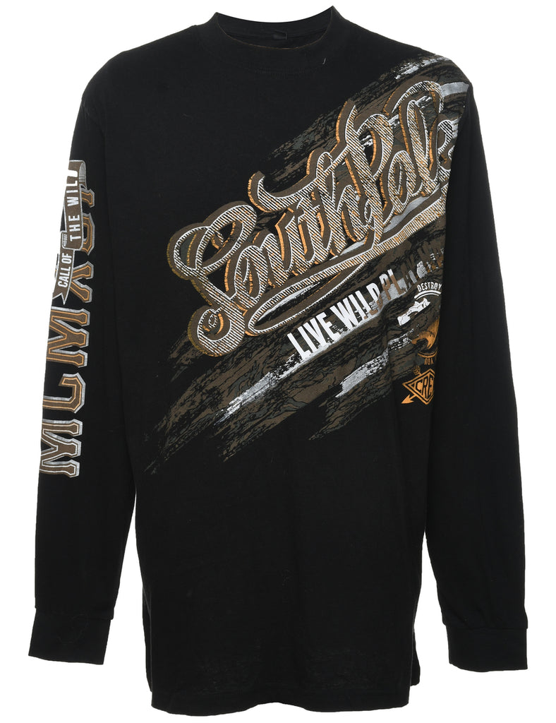 South Pole Y2K Black Printed T-shirt - XL
