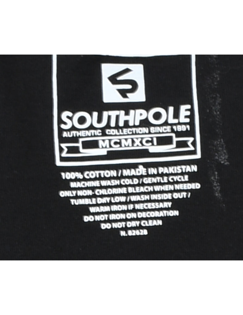South Pole Y2K Black Printed T-shirt - XL