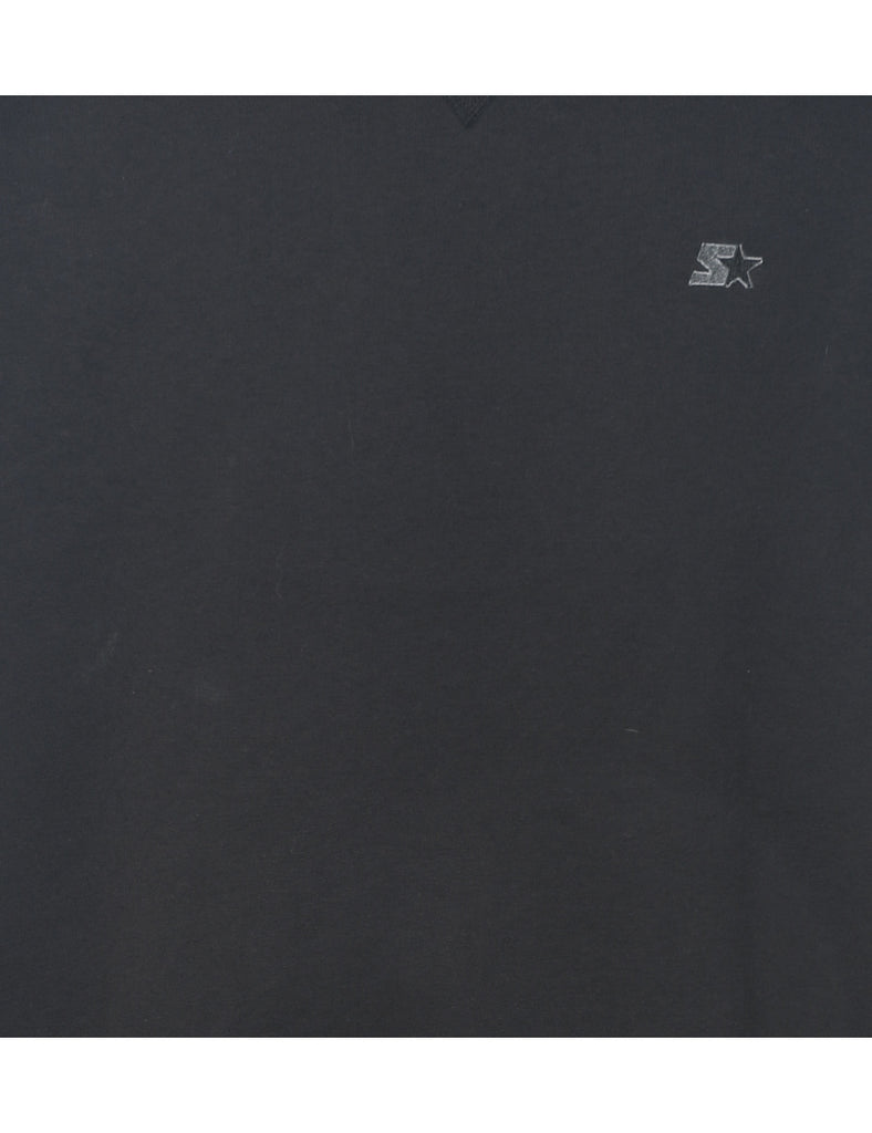 Starter Black & Grey Embroidered Plain Sweatshirt - XL