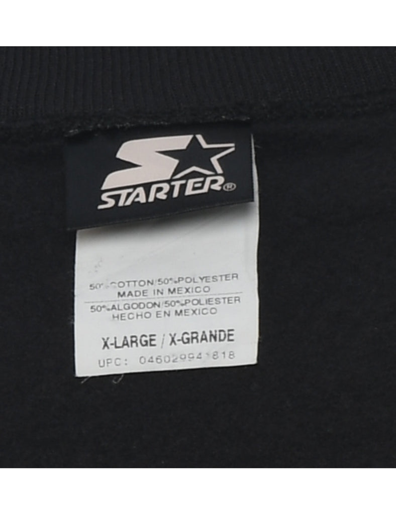 Starter Black & Grey Embroidered Plain Sweatshirt - XL