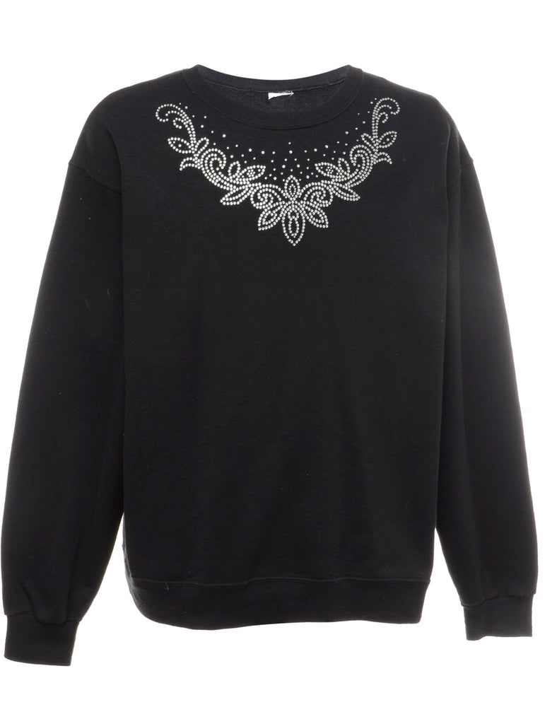 Studded Printed Sweatshirt - L