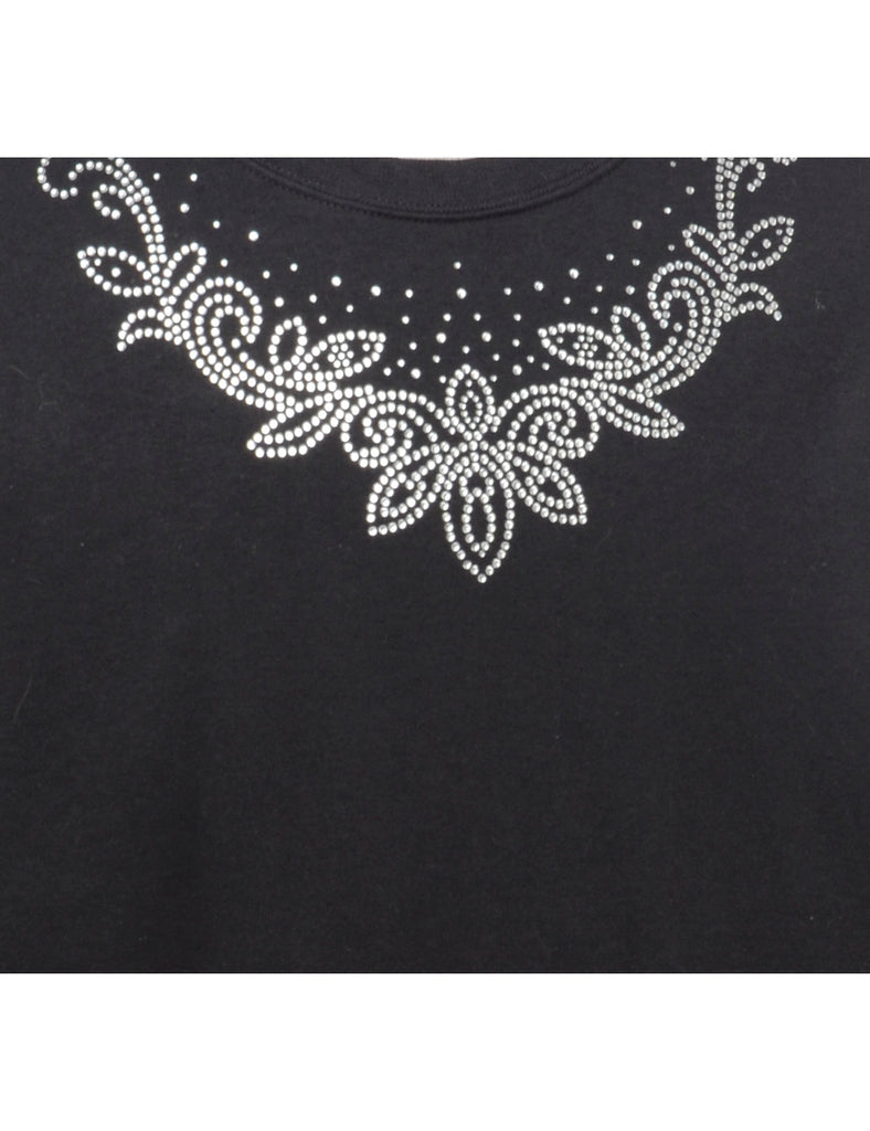 Studded Printed Sweatshirt - L