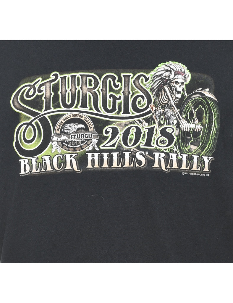 Sturgis Black Hills Rally Black & Green Printed T-shirt - XL