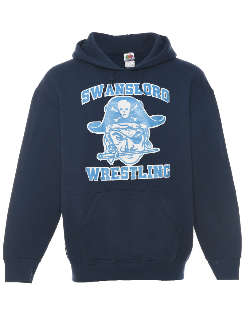 Swansboro Wrestling Printed Navy Hoodie - XL