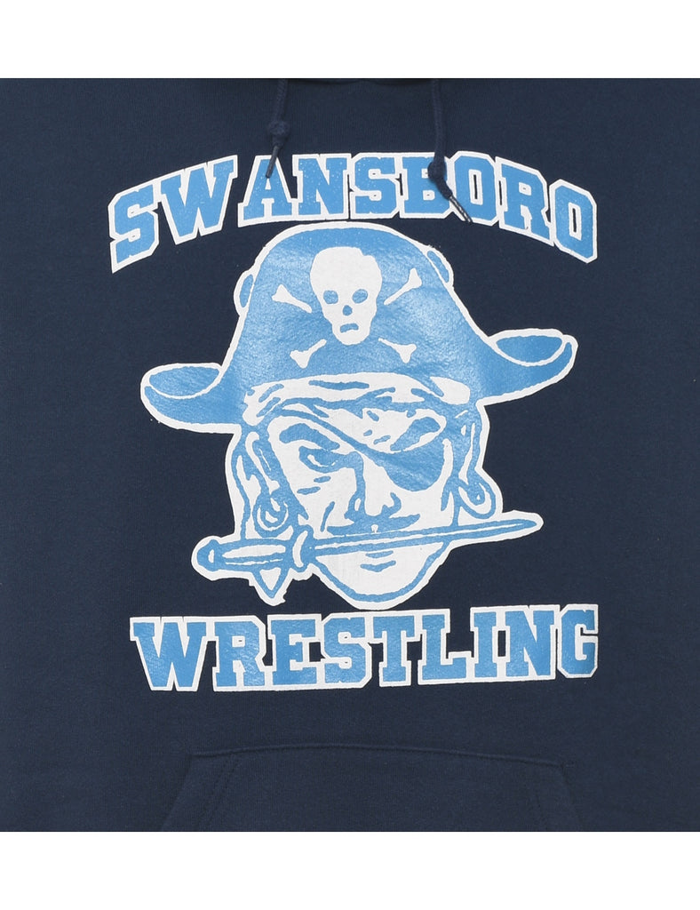 Swansboro Wrestling Printed Navy Hoodie - XL
