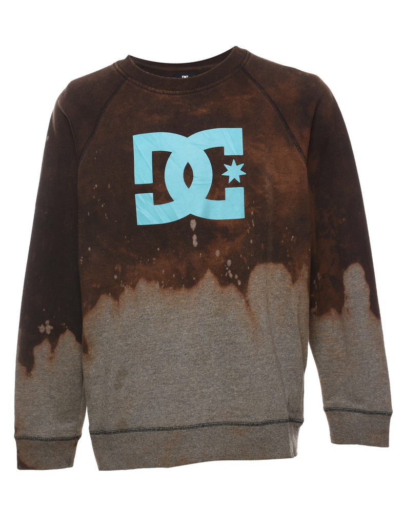 Tie-dye Brown & Light Blue DC Printed Sweatshirt - L