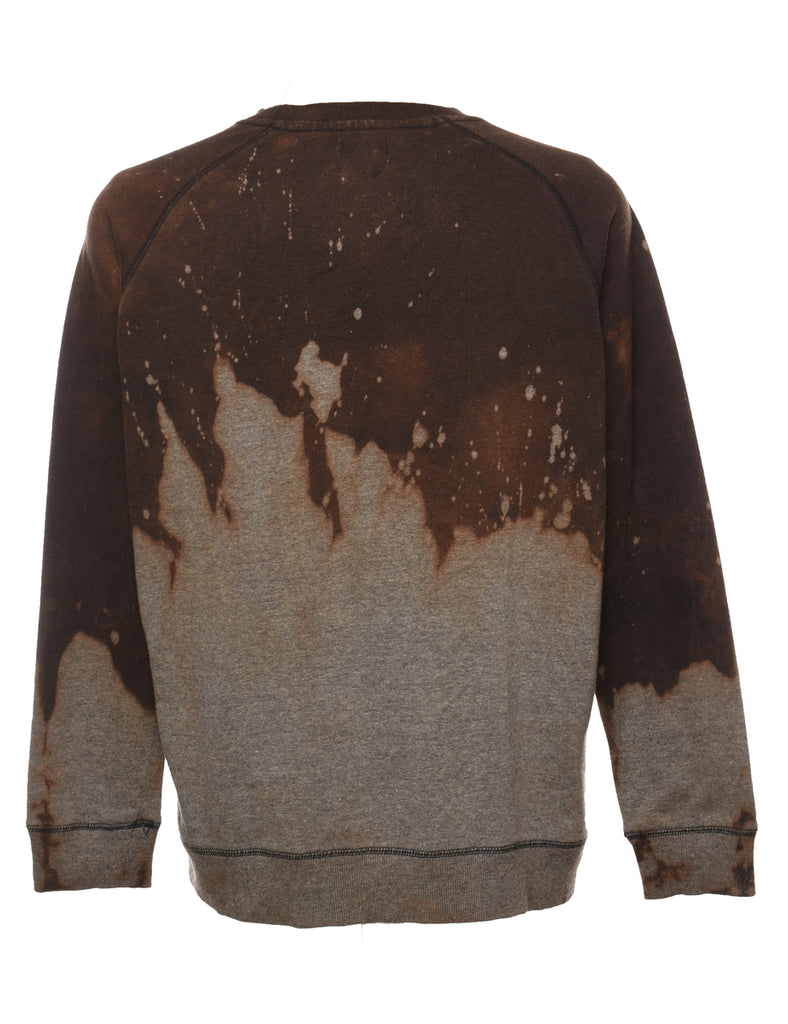 Tie-dye Brown & Light Blue DC Printed Sweatshirt - L