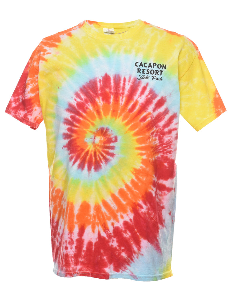 Tie Dye Cacapon Resort Printed T-shirt - L