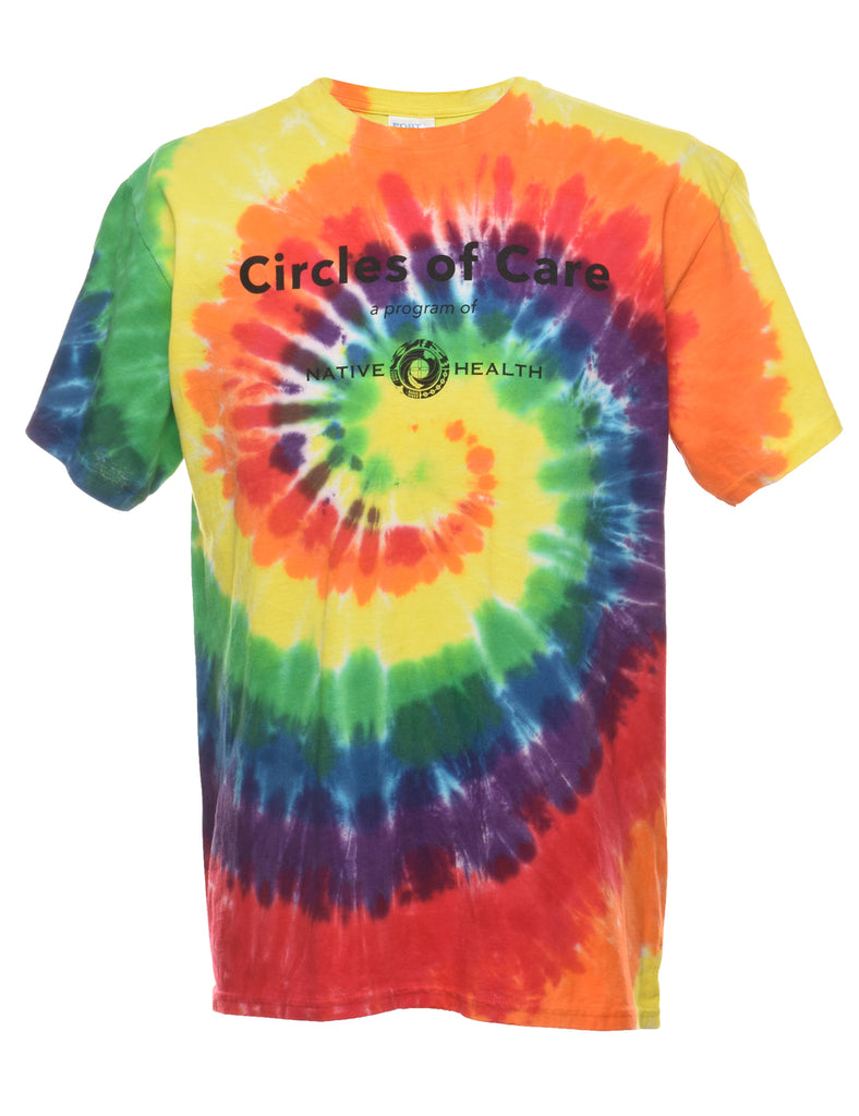 Tie Dye Circles Of Care Printed T-shirt - M