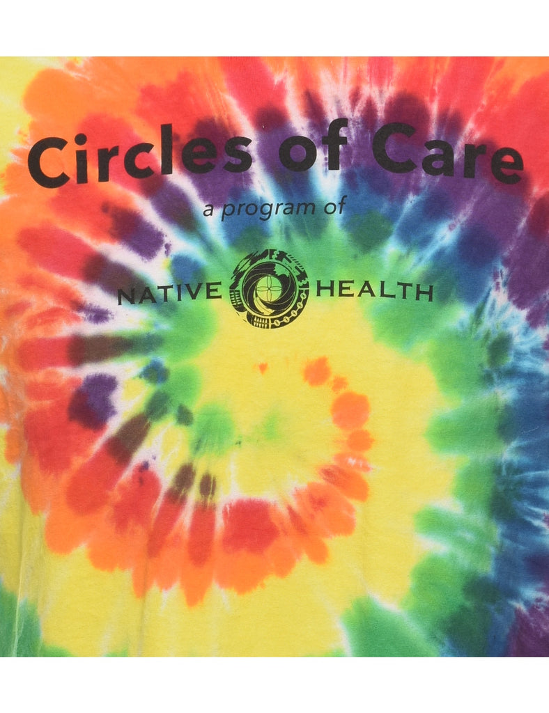 Tie Dye Circles Of Care Printed T-shirt - M