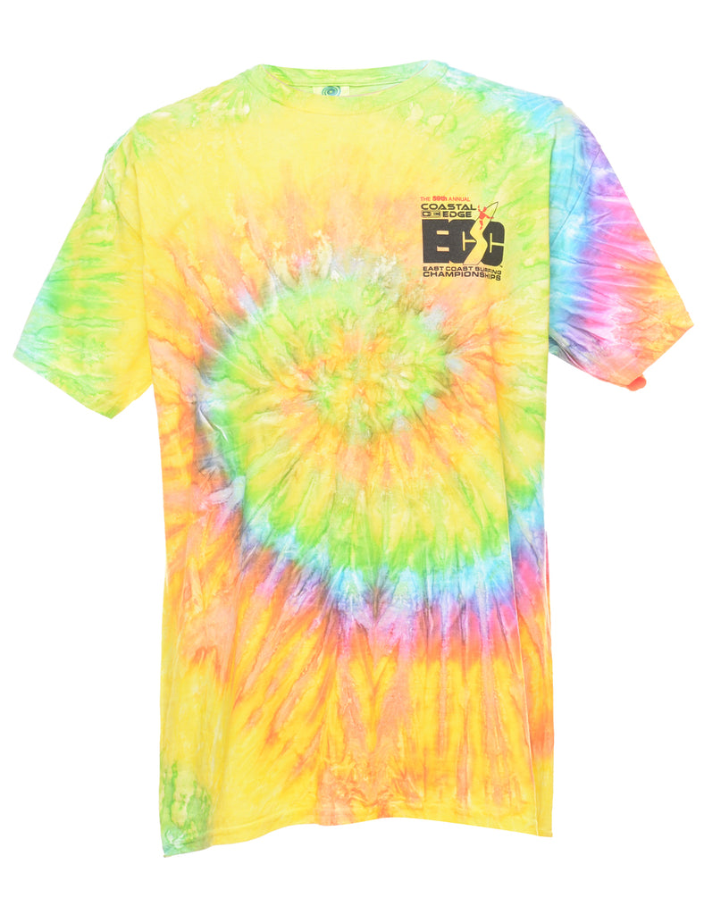 Tie Dye Coastal Edge Multi-Colour T-shirt - L