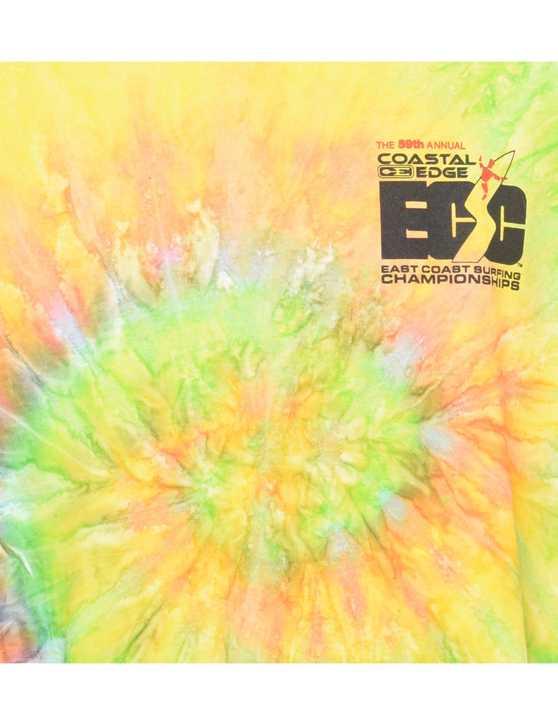 Tie Dye Coastal Edge Multi-Colour T-shirt - L