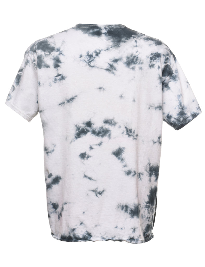 Tie Dye Design Black, Red & White The Rolling Stones Band T-shirt - L