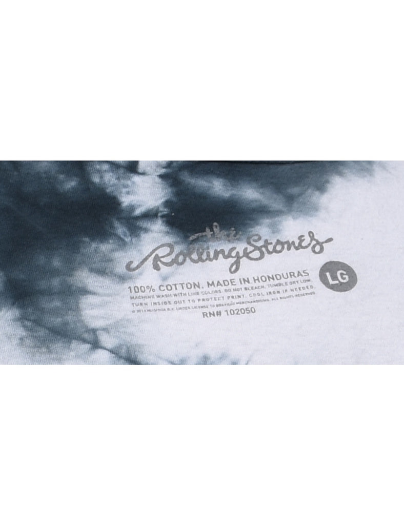 Tie Dye Design Black, Red & White The Rolling Stones Band T-shirt - L