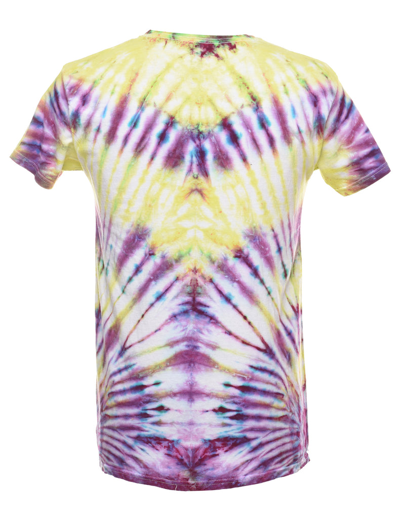 Tie Dye Design Multi-Colour Printed T-shirt - M