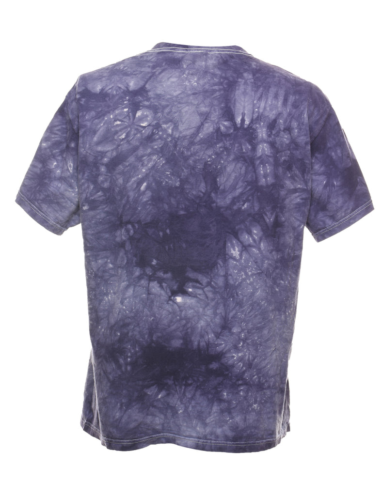 Tie Dye Design Purple Wolf T-Shirt - L