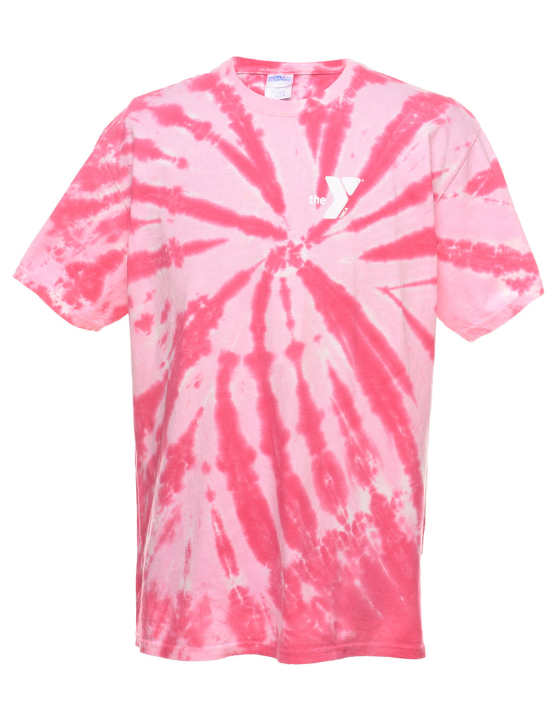 Tie Dye Pink YMCA Printed T-shirt - L