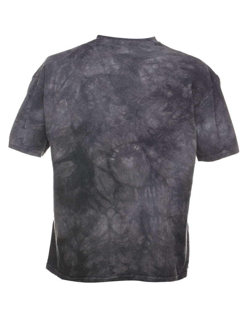 Tie Dye Wolf Design T-Shirt  - L