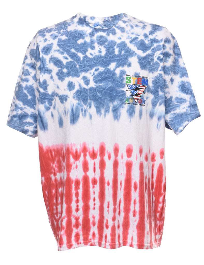 Tie Dyed NSA Oceana Air Show Printed T-shirt - XL