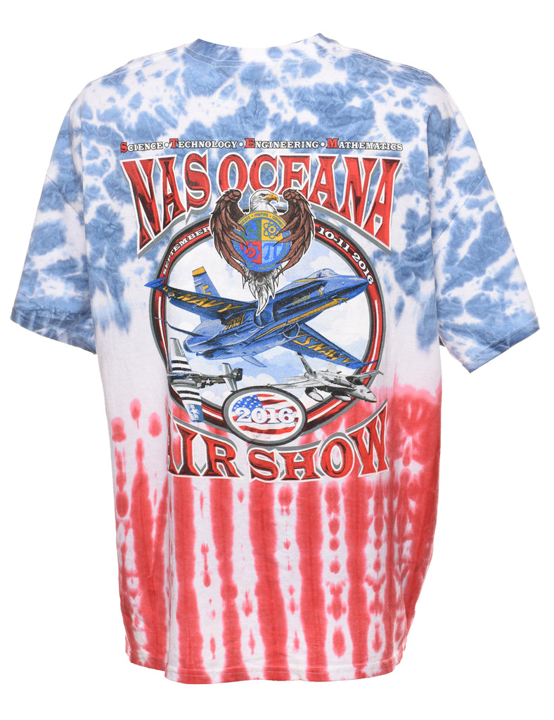 Tie Dyed NSA Oceana Air Show Printed T-shirt - XL