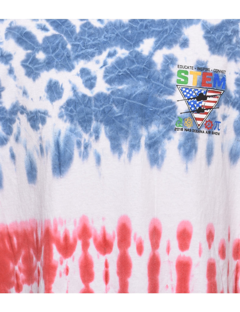 Tie Dyed NSA Oceana Air Show Printed T-shirt - XL
