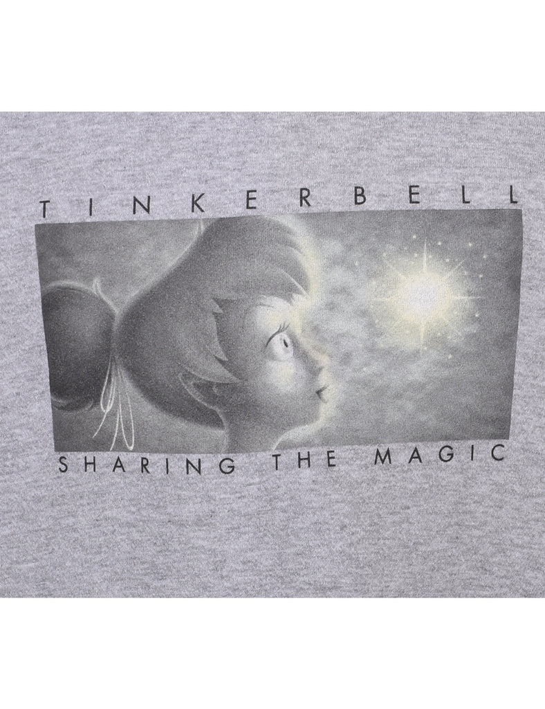 Tinkerbell Sharing The Magic Light Grey Printed Sweatshirt - L