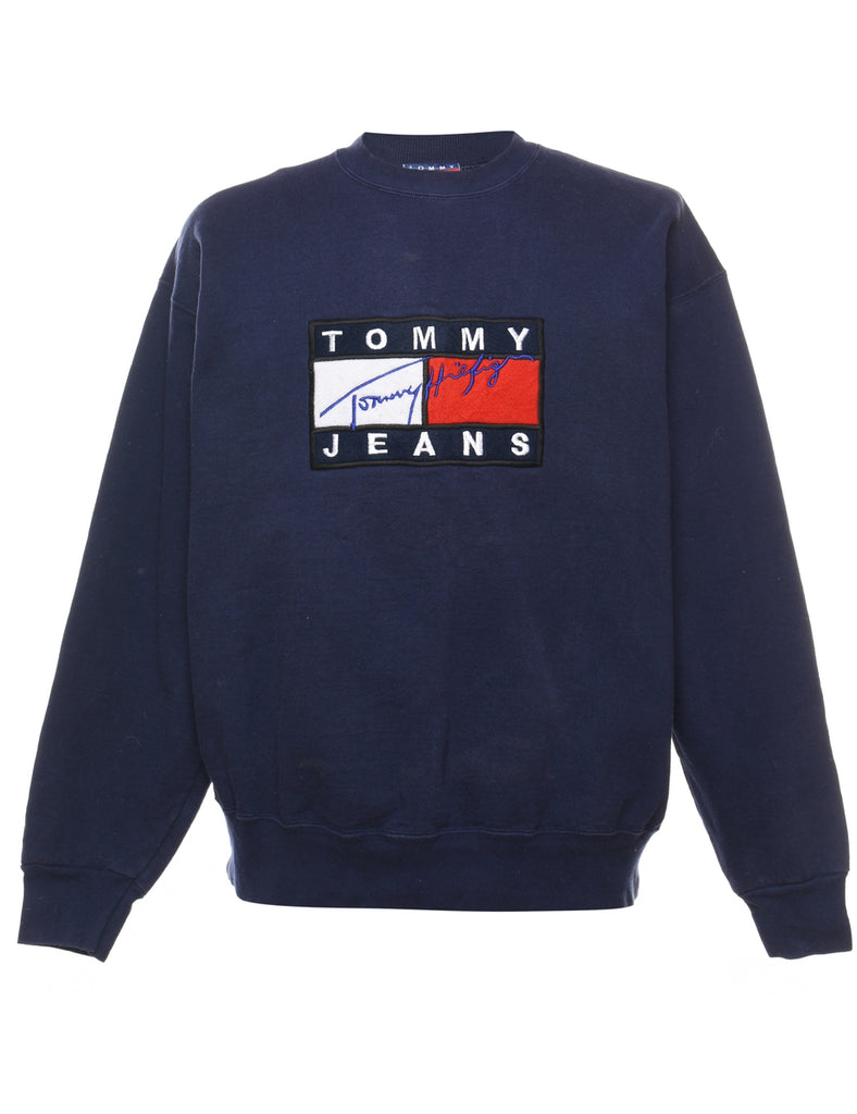 Tommy Hilfiger Embroidered Navy, Red & White 1990s Sweatshirt - L
