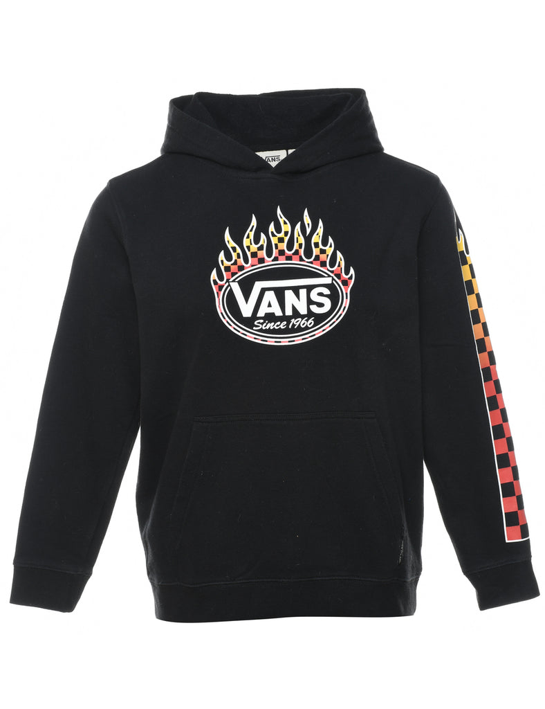 Vans Black Flame Design Hoodie - L