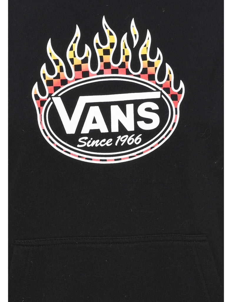 Vans Black Flame Design Hoodie - L