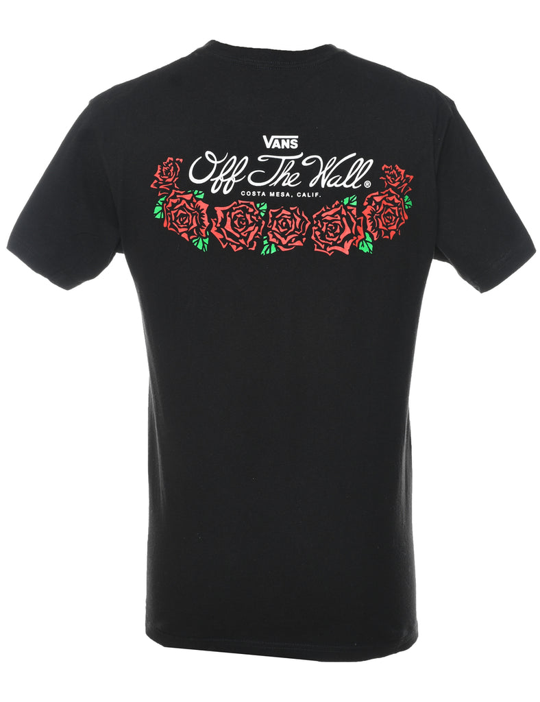Vans Off The Wall Black Printed T-shirt - S