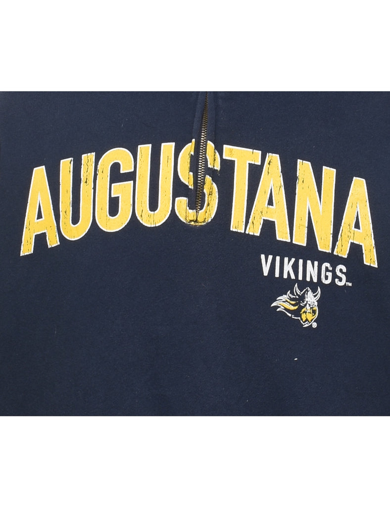 Vikings Quarter-Zip Navy & Yellow Sweatshirt - M