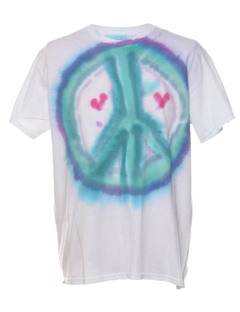 White Tie Dyed T-shirt - L
