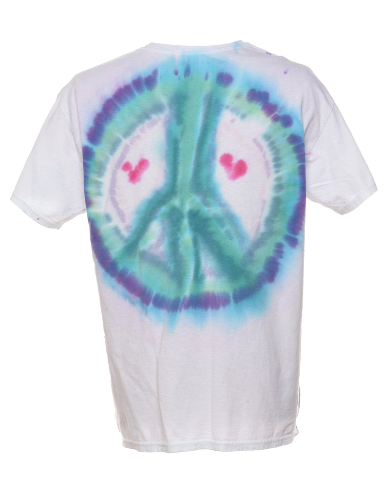 White Tie Dyed T-shirt - L