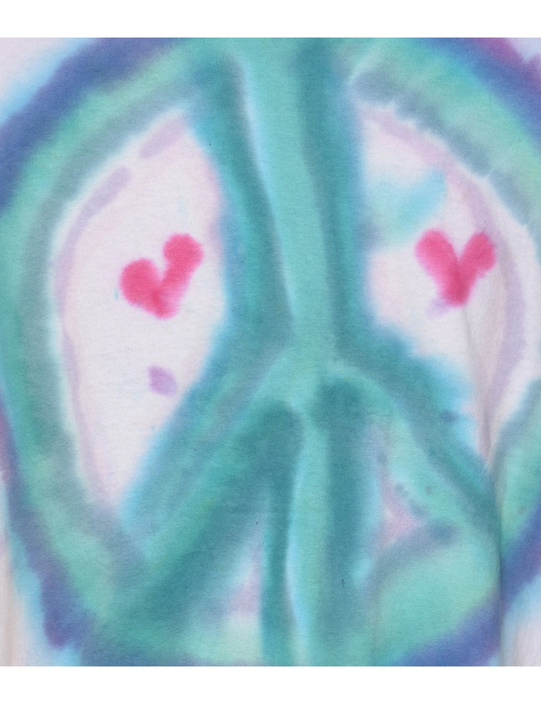 White Tie Dyed T-shirt - L