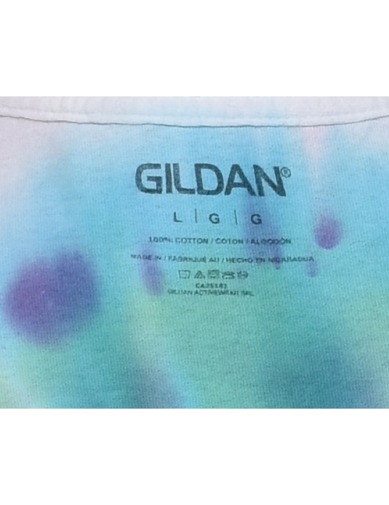 White Tie Dyed T-shirt - L