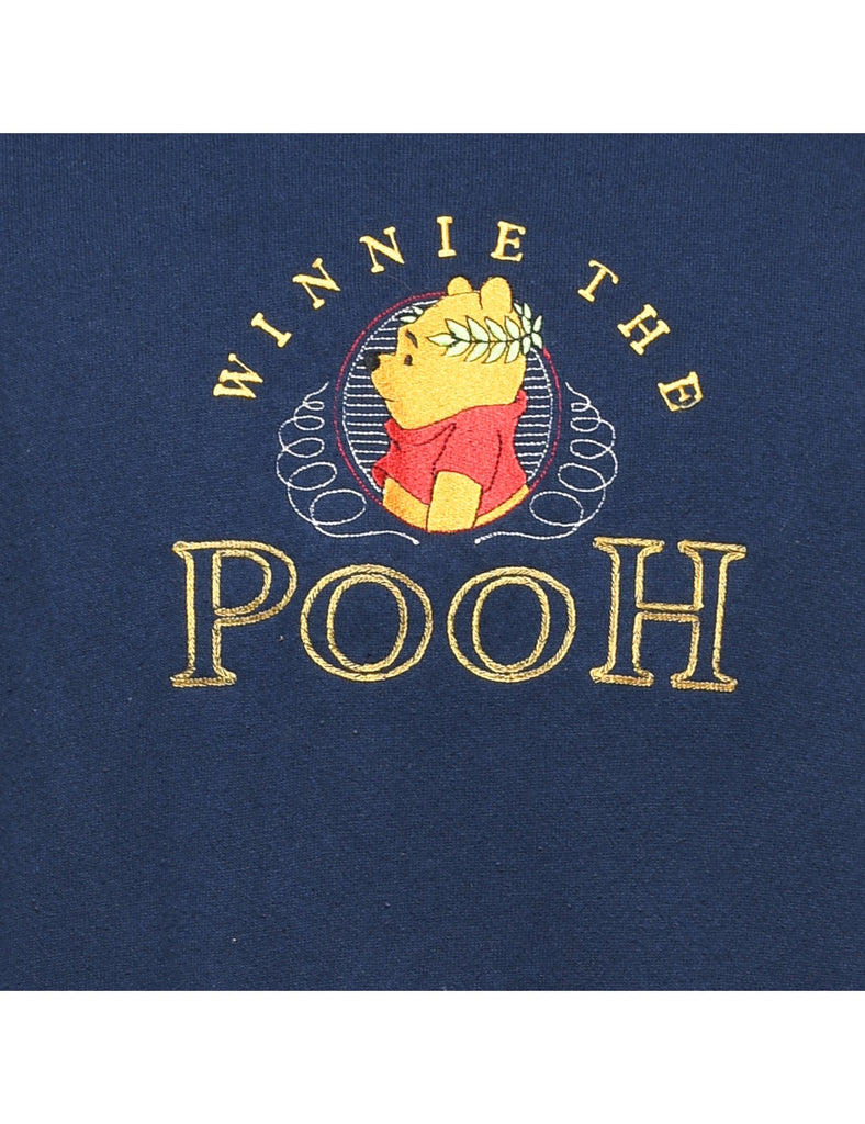 Winnie The Pooh Embroidered 1990s Cartoon Sweatshirt - XL