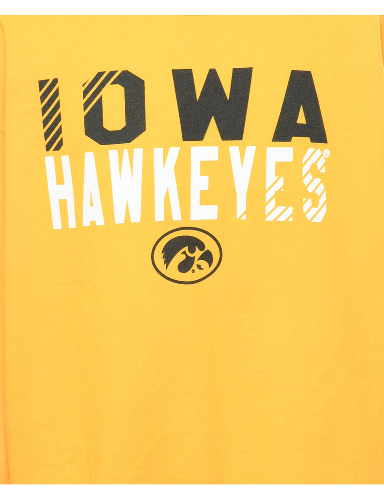 Yellow IOWA Hawkeyes Printed Sweatshirt - L