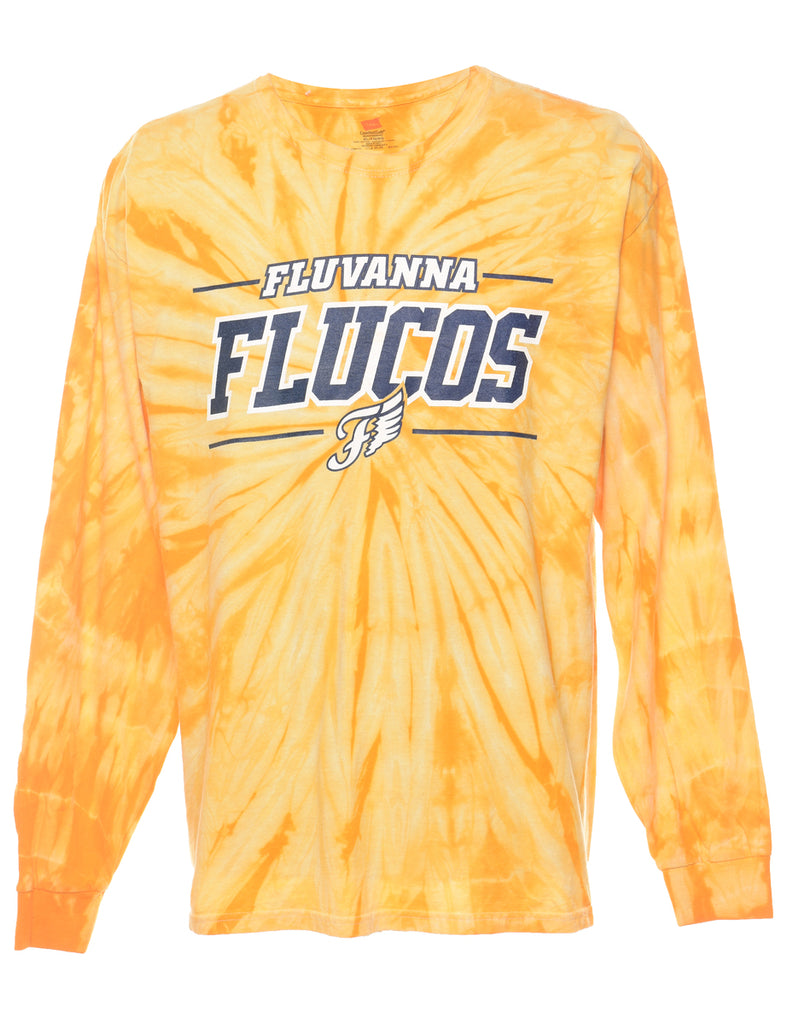 Yellow & White Flucos Fluvanna Tie Dye T-shirt - XL