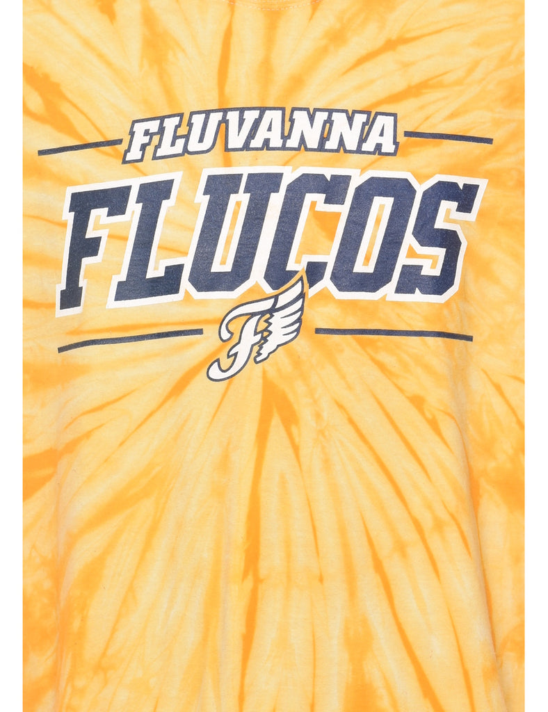 Yellow & White Flucos Fluvanna Tie Dye T-shirt - XL