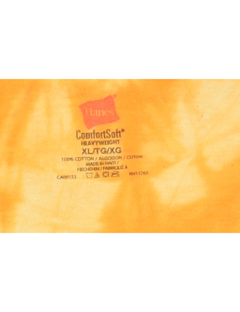 Yellow & White Flucos Fluvanna Tie Dye T-shirt - XL