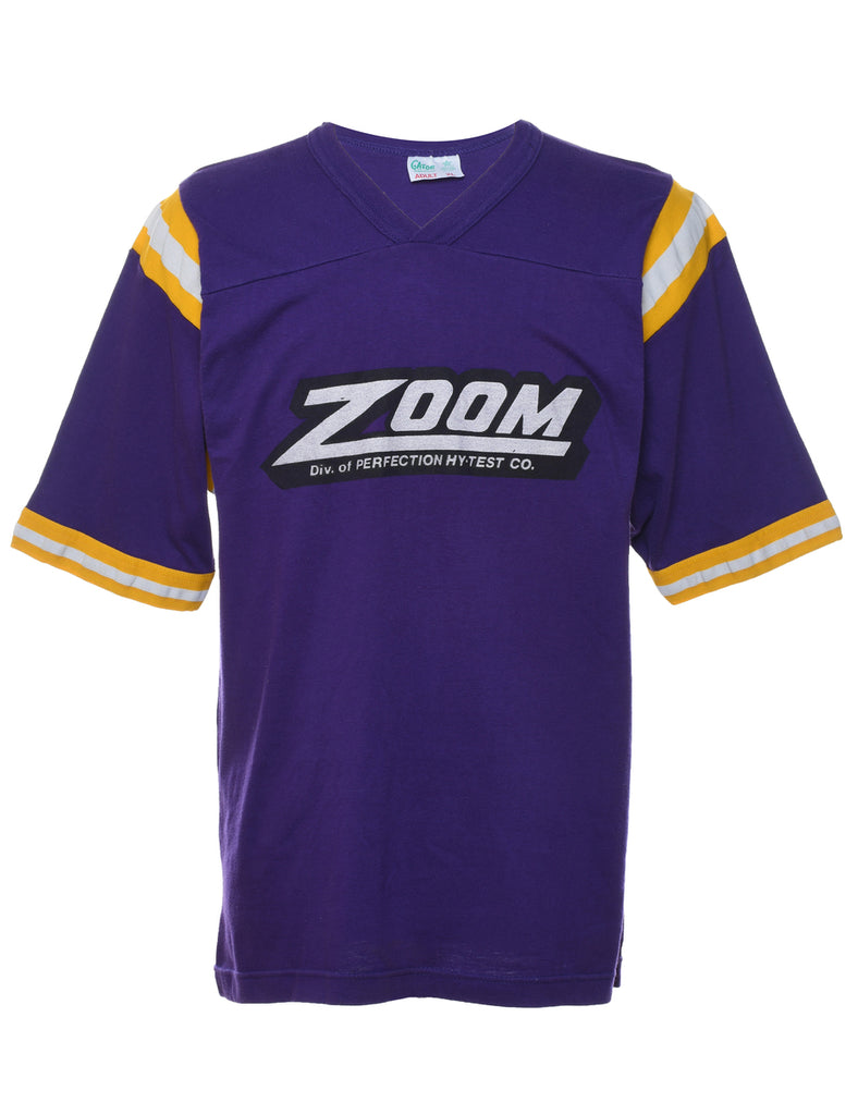 Zoom Printed Purple & Yellow T-shirt - XL