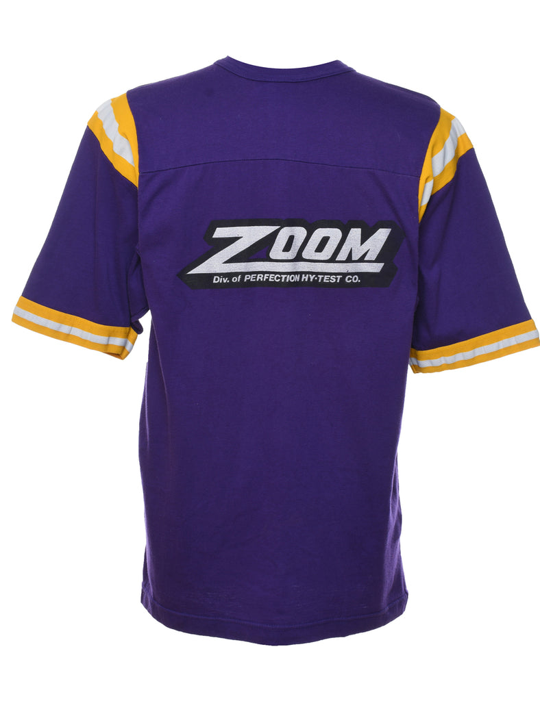 Zoom Printed Purple & Yellow T-shirt - XL