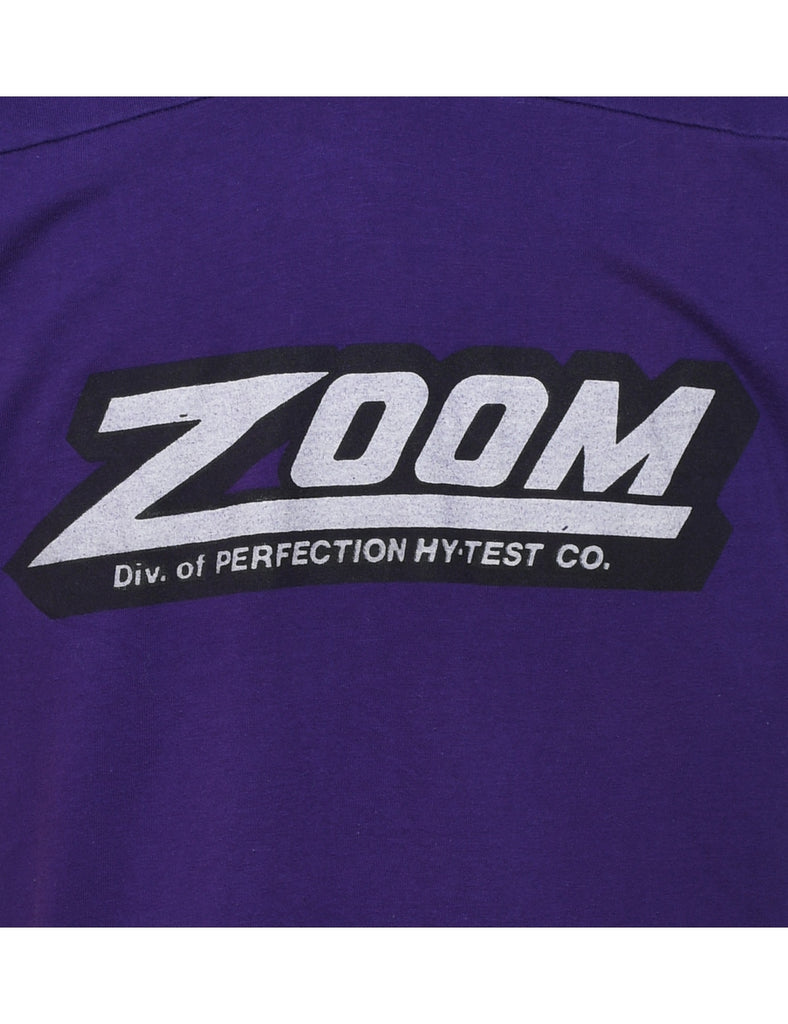Zoom Printed Purple & Yellow T-shirt - XL