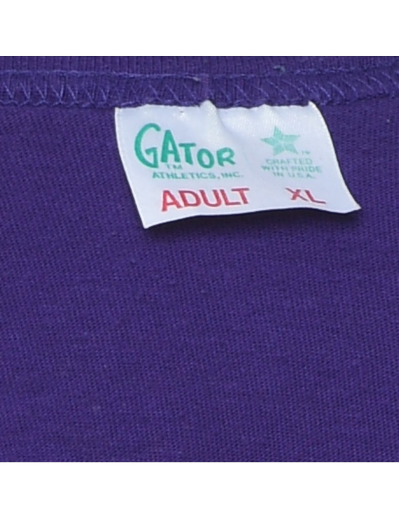 Zoom Printed Purple & Yellow T-shirt - XL