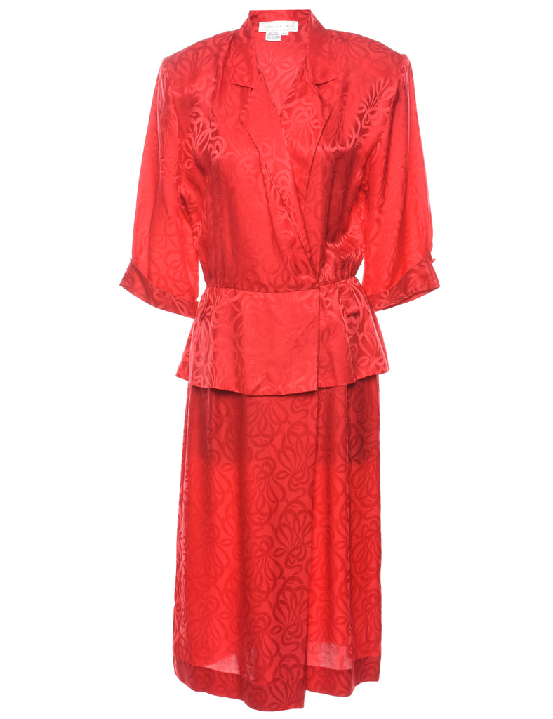 100% Silk Peplum Dress - L