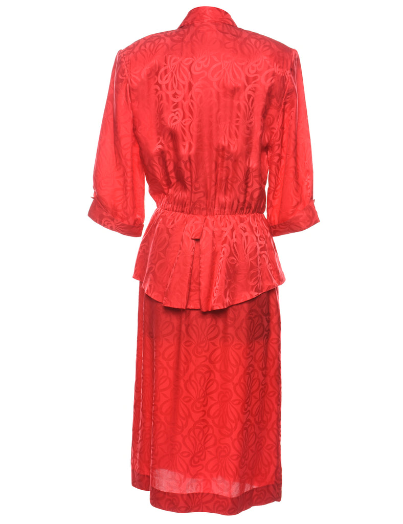 100% Silk Peplum Dress - L