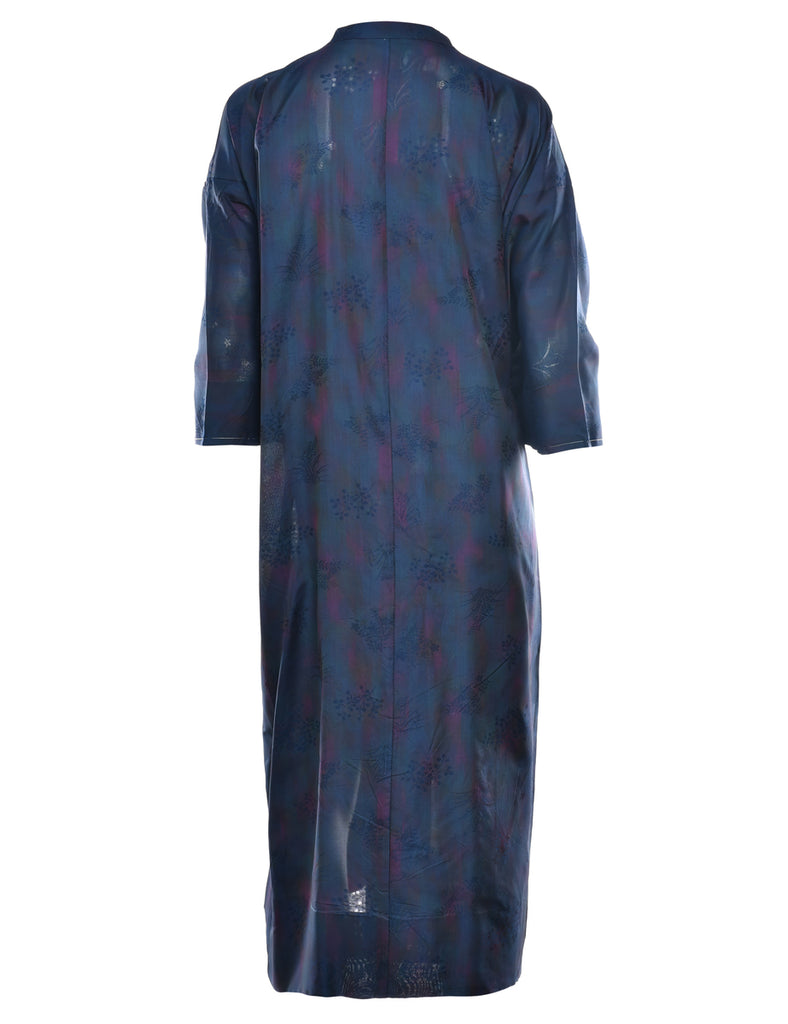 1960s Floral Print Midi Length Kimono - M