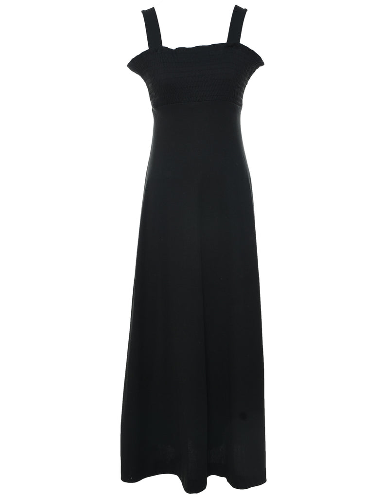 1970s Black Maxi Dress - S