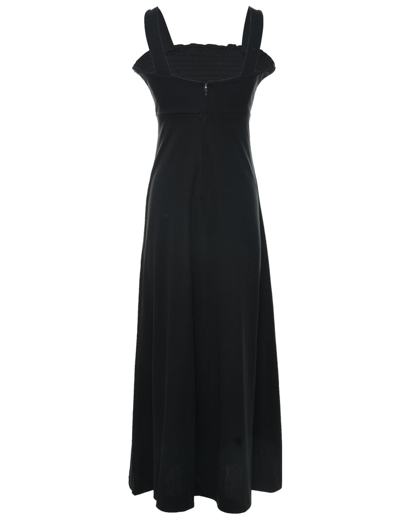 1970s Black Maxi Dress - S